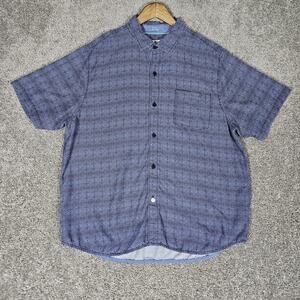 Tommy Bahama Shirt Mens XL Blue Button Up The Coconut Point Lightweight